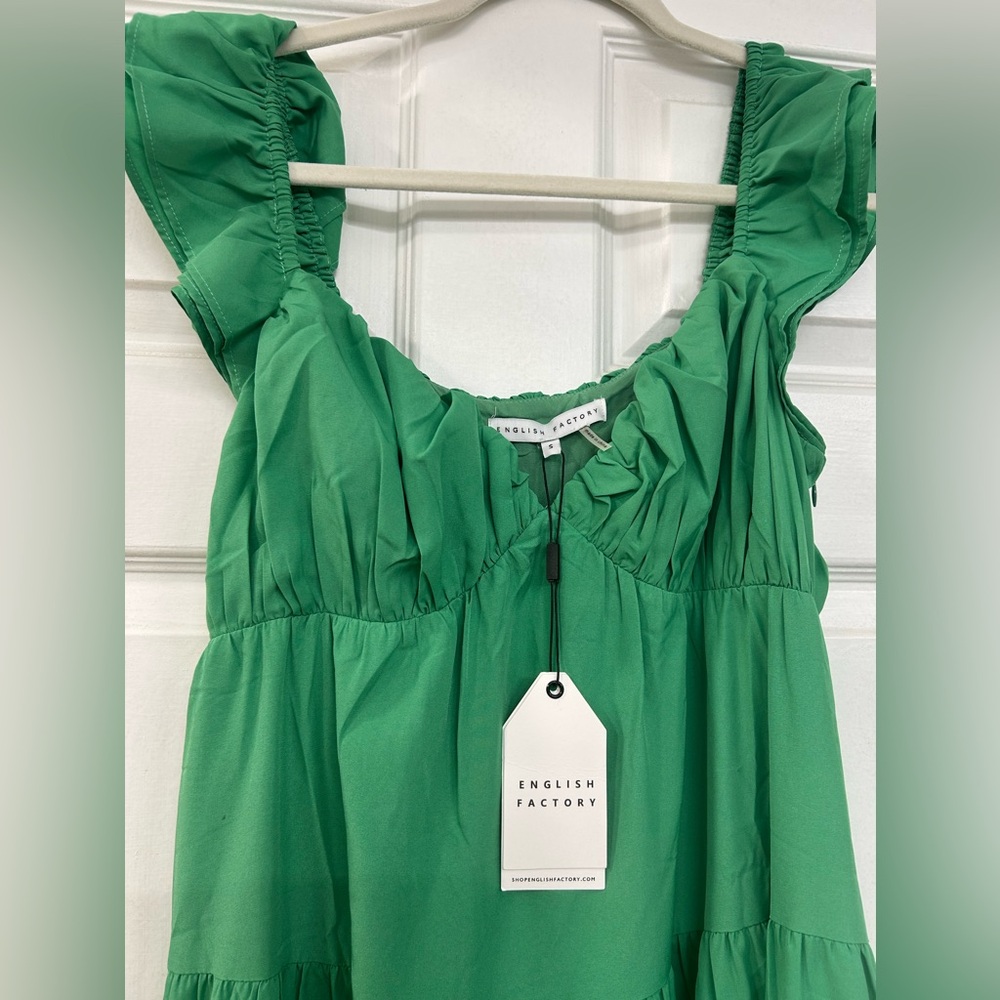 Green English Factory maxi dress small NWT